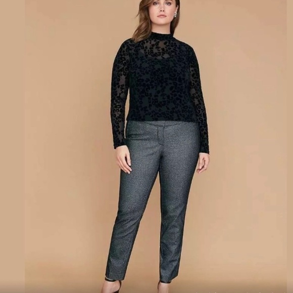 Lane Bryant Pants - Lane Bryant Allie Sparkle Holiday Skinny Ankle Dress Plus Pants Trousers 24 H5